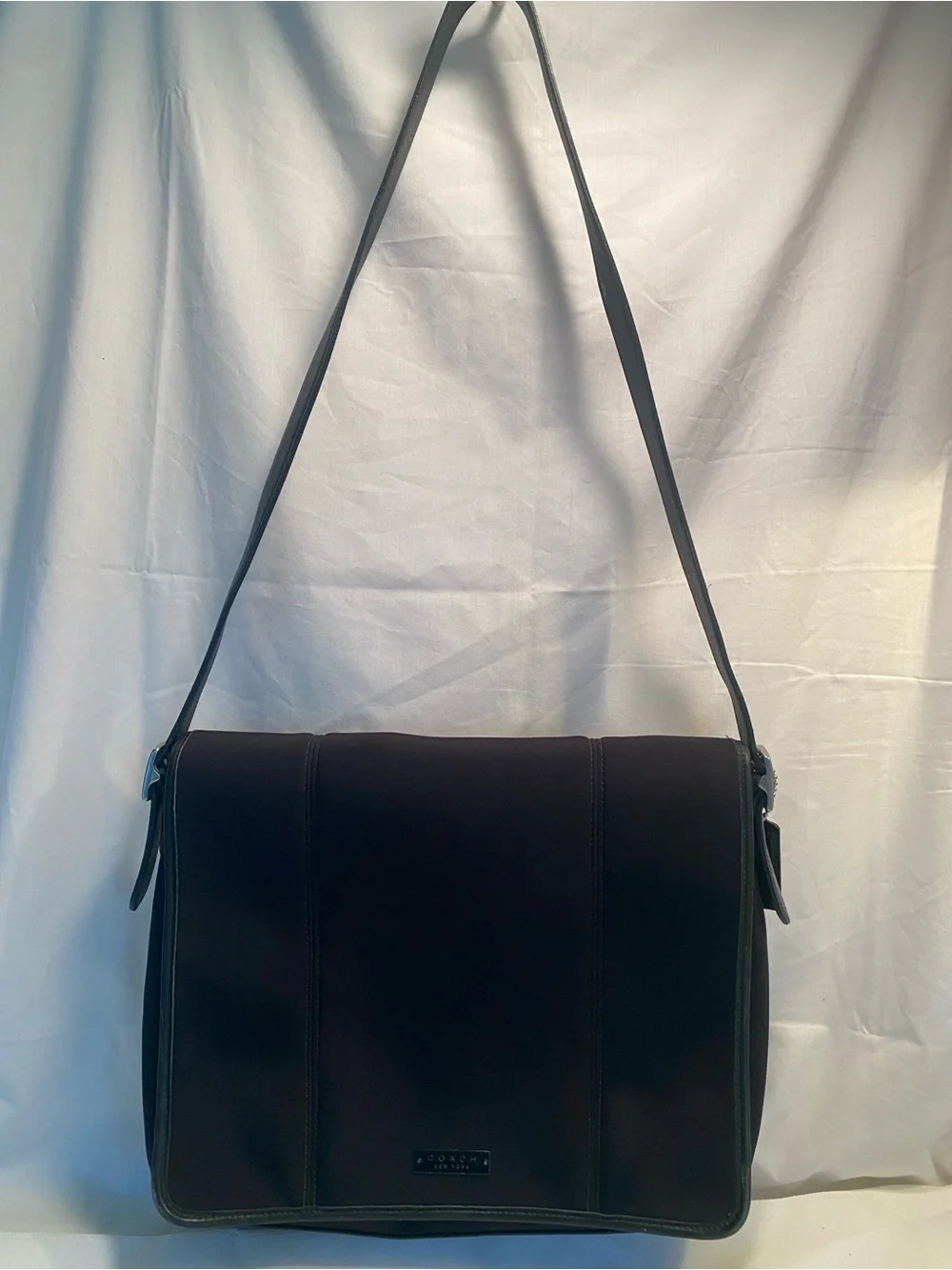 Vintage Coach Aero 1999 Black Nylon Laptop Messenger Bag
